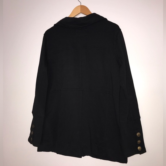 Hurley- Women Black Cotton Pea Coat - Picture 8 of 11